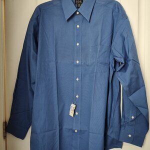Jos A Bank Mens Cobalt Blue Dress Shirt 16-34 NWT